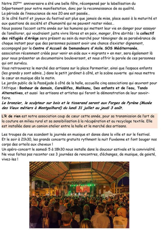 FESTIVAL INGENIEUSE D'AFRIQUE à FOIX 4/5/6 Août 2017